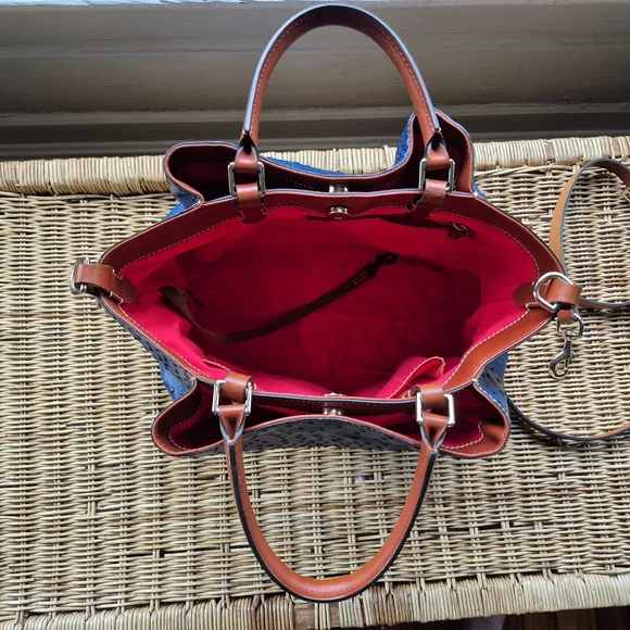 Dooney & Bourke Blue and Brown Textured Leather Tote - Picture 5 of 5